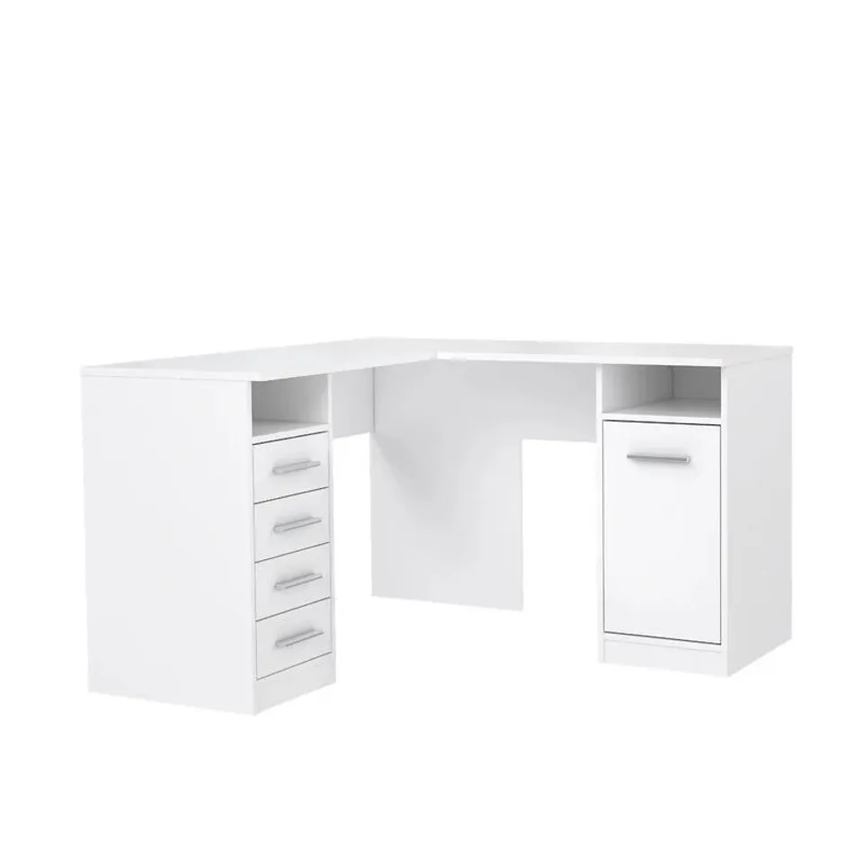 BOXED CANONERO CORNER COMPUTER DESK - WHITE (2 BOXES)