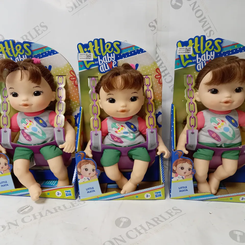 BOX OF 3 HASBRO LITTLES BY BABY ALIVE LITTLE MAYA