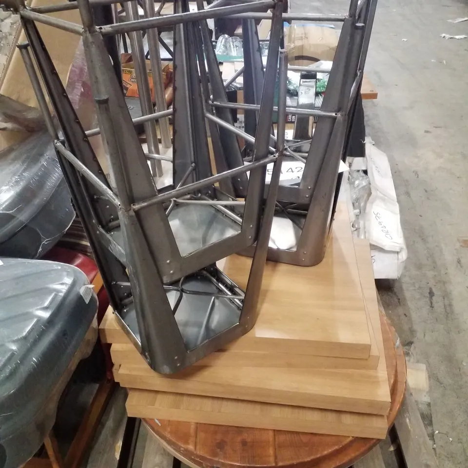 PALLET CONTAINING ASSORTED TABLE TOPS & STOOLS