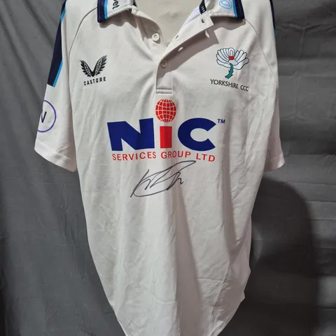 HARRY BROOK SIGNED YORKSHIRE CCC CRICKET JERSEY BY CASTORE SIZE MEDIUM