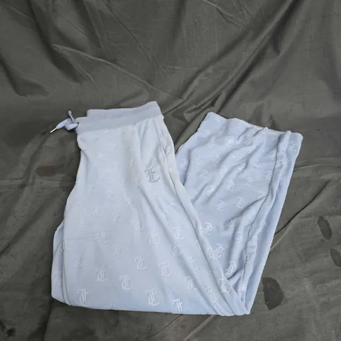 JUICY COUTURE VELOUR TRACKSUIT PANTS IN PALE BLUE SIZE S