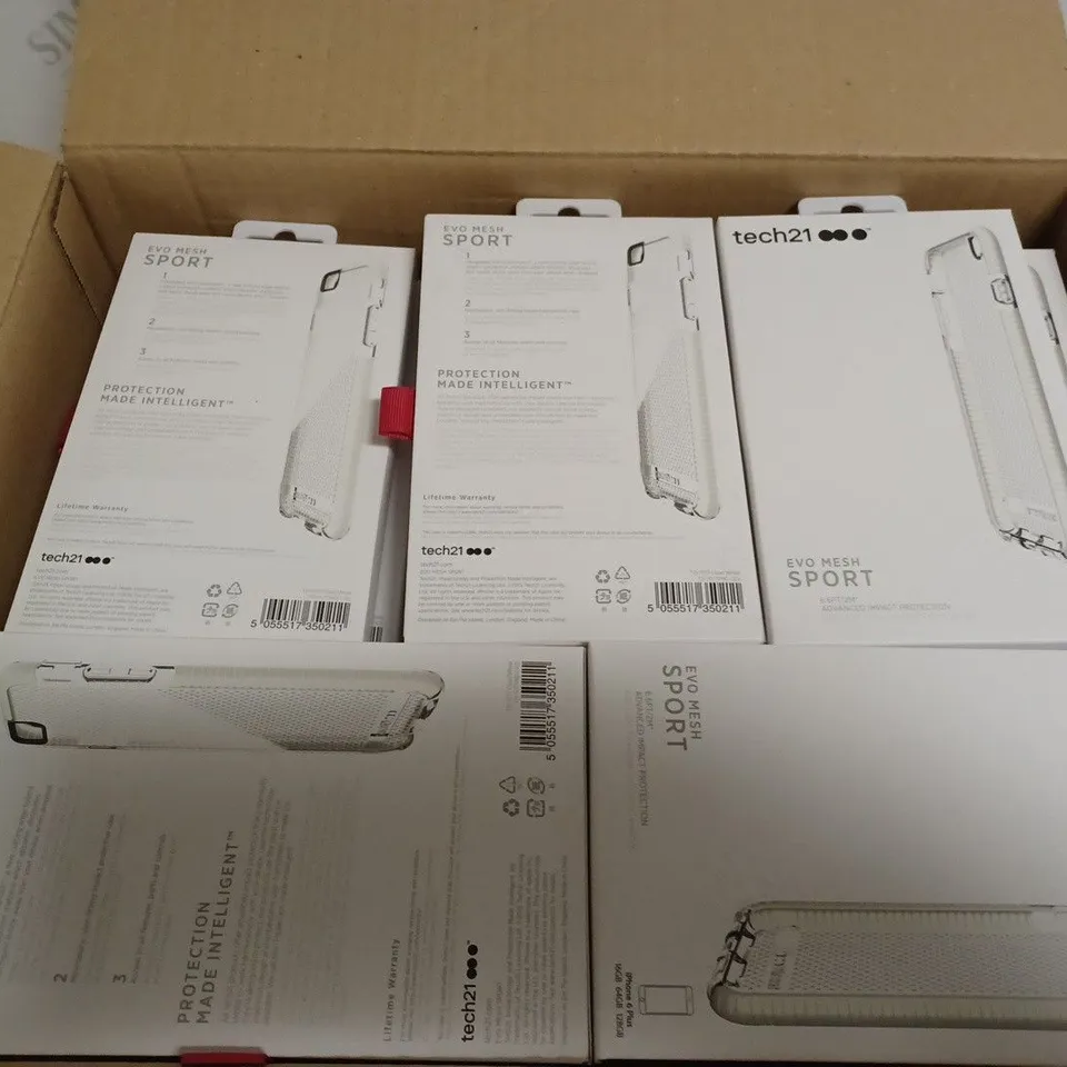 LOT OF 79 X TECH21 EVO MESH SPORT HARDSHELL CASE FOR IPHONE 6/6S PLUS - CLEAR/WHITE