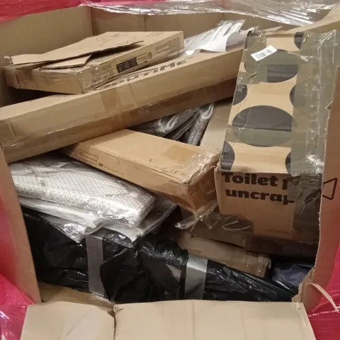 PALLET OF ASSORTED ITEMS INCLUDING: NON-SLIP MATS, FURNITURE LEGS, TOILET SEAT ETC