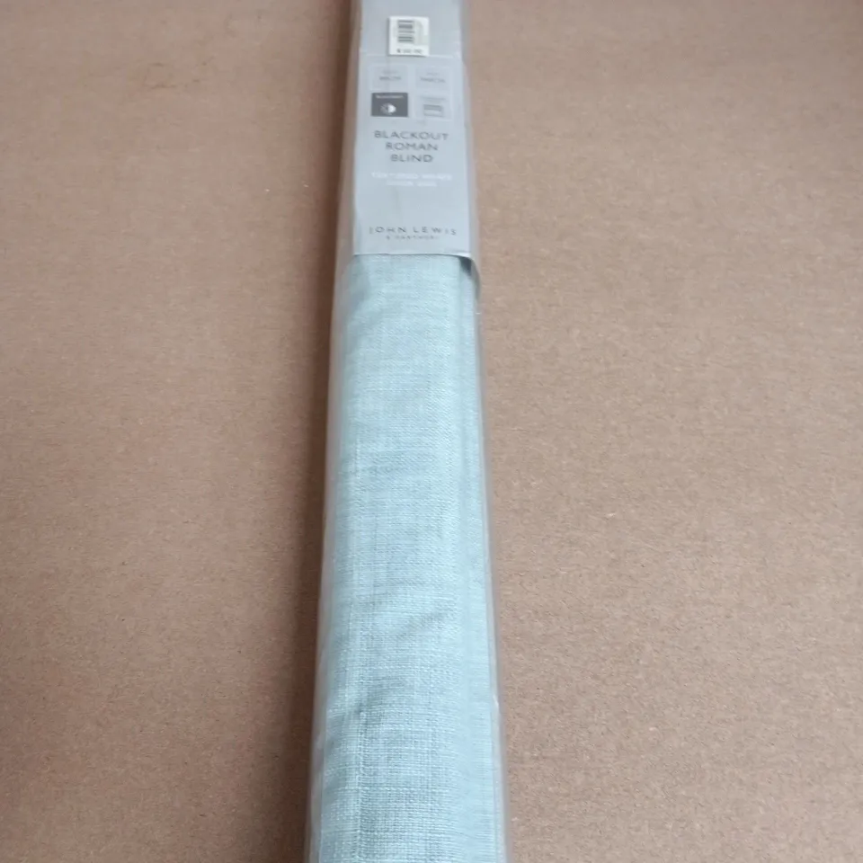 JOHN LEWIS & PARTNERS BLACKOUT ROMAN BLIND – DUCK EGG, 90CM X 140CM
