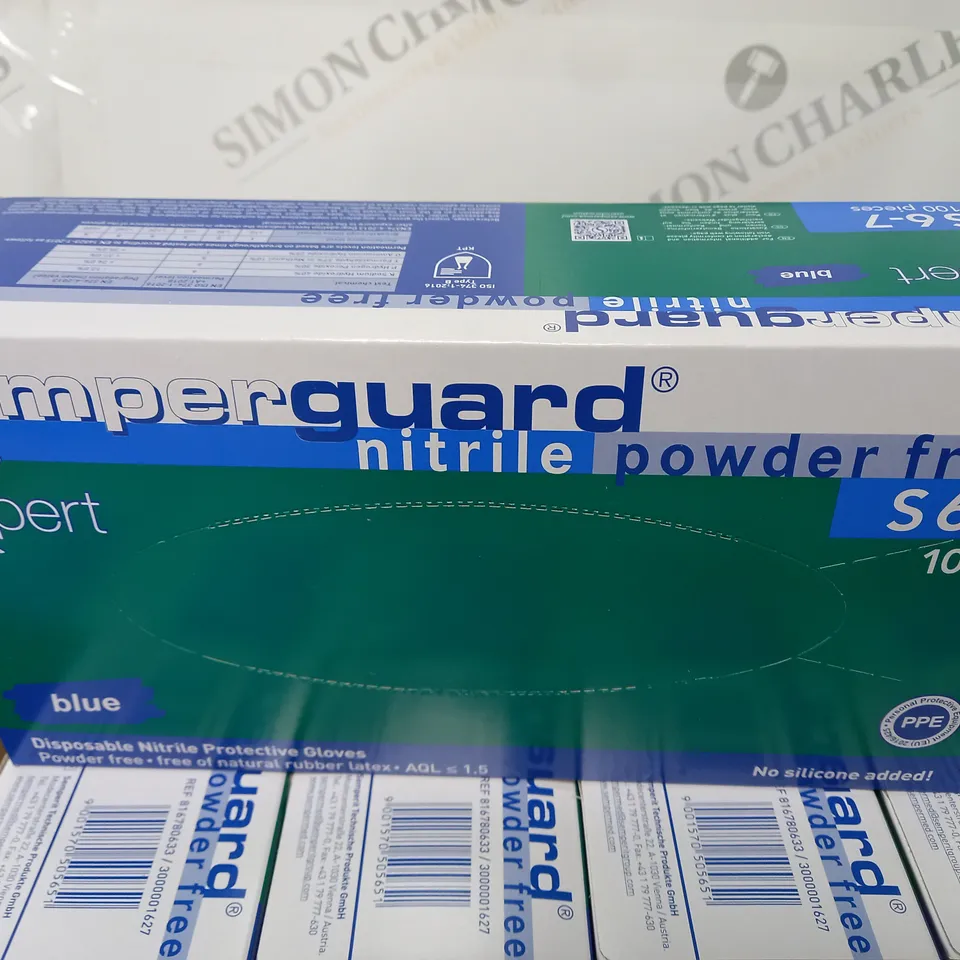 LOT OF 10 SEMPER GUARD BLUE NITRILE POWDER FREE S6-7 100-PACKS