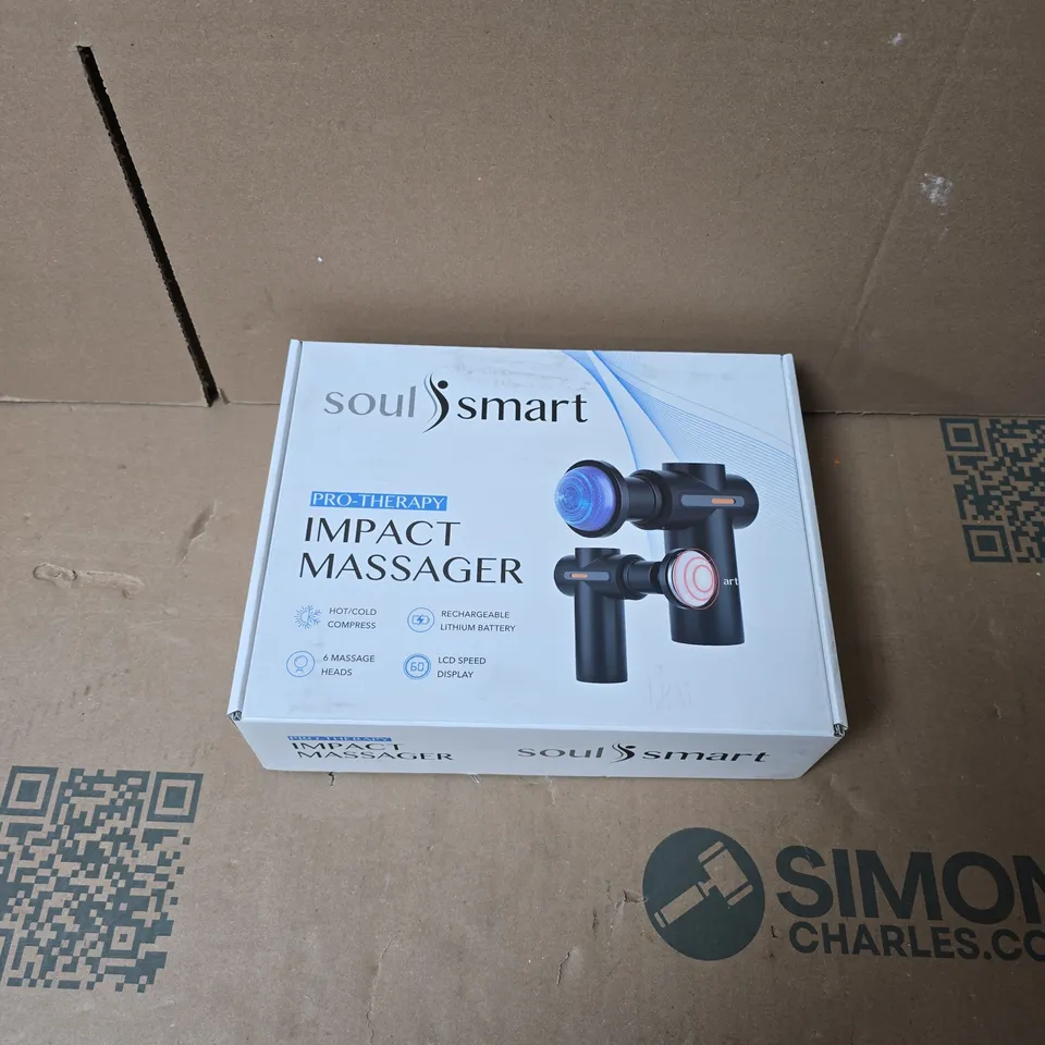 SOULSMART PRO-THERAPY IMPACT MASSAGER – HANDHELD MASSAGE GUN WITH 6 HEADS