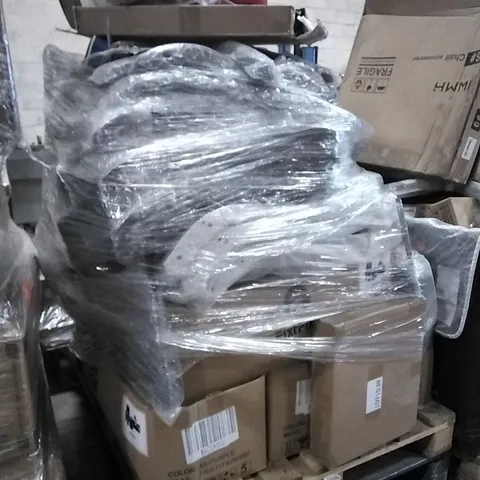 PALLET OF OFFICE CHAIR ACCESSORIES TO INCLUDE SEATS,ARMS,5 SPOKE BASES ETC..