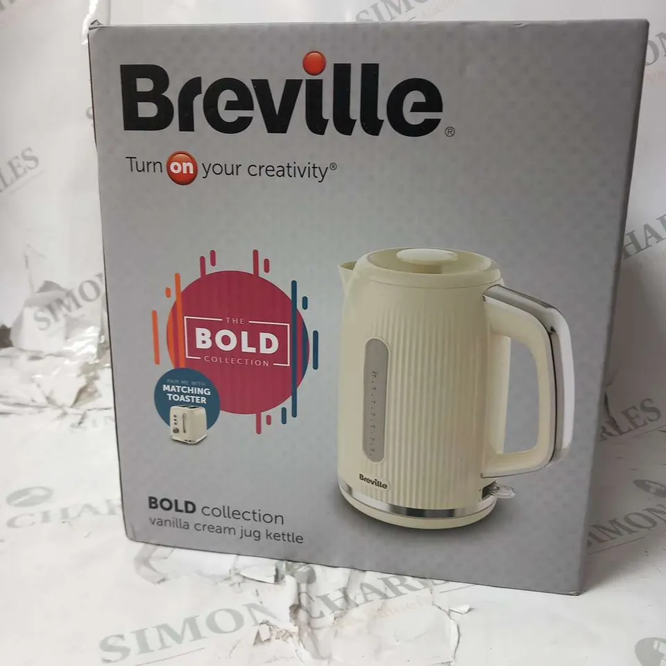 BOXED BREVILLE THE BOLD COLLECTION VANILLA CREAM JUG KETTLE