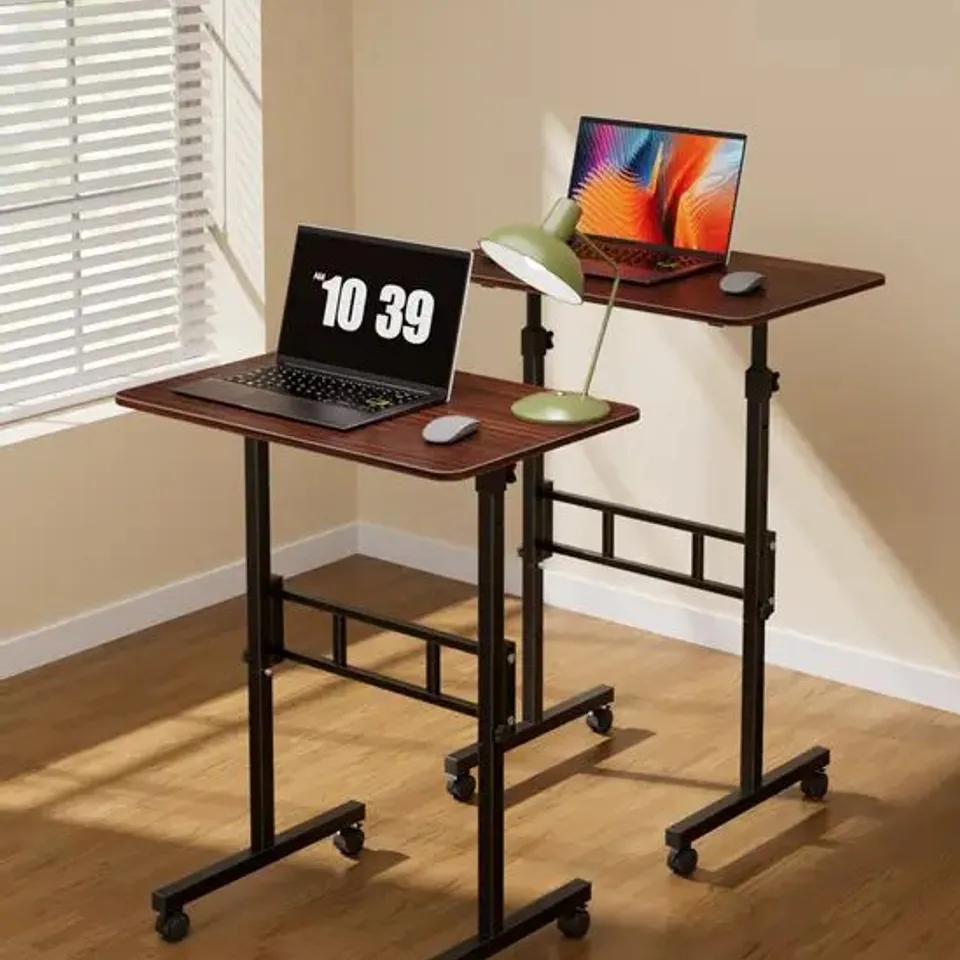 BOXED MOBILE LAPTOP DESK BROWN/WHITE FRAME
