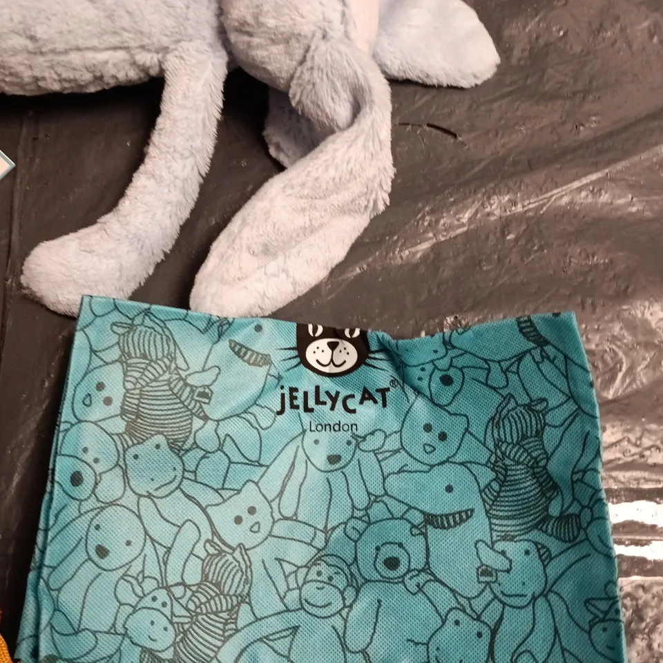 JELLYCAT LONDON SOFT BUNNY PLUSH TOY (PALE GREY/BLUE)