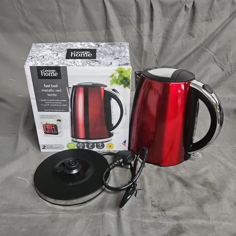 BOXED GEORGE HOME FAST BOIL METALLIC RED KETTLE