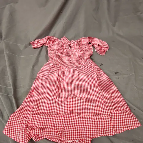 HOLLISTER ROMPER MINI DRESS IN RED GINGHAM SIZE XS