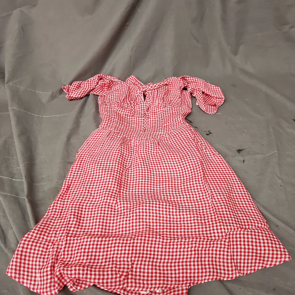 HOLLISTER ROMPER MINI DRESS IN RED GINGHAM SIZE S