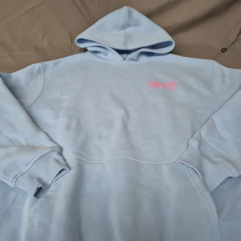 WHITE FOX HOODIE – LIGHT BLUE WITH PINK BACK GRAPHIC SIZE L 