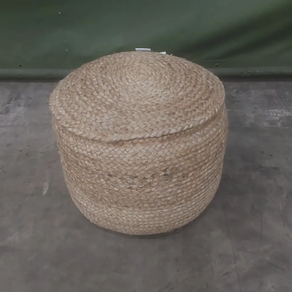 DESIGNER NATURAL JUTE POUFFE/BEAN BAG