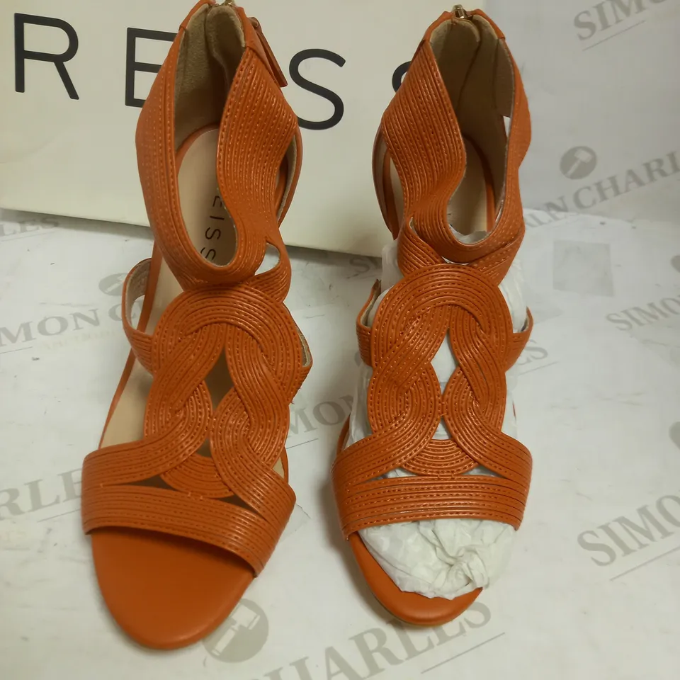 REISS LOTTIE STRAP DETAIL HEELED SANDALS CORAL UK 5