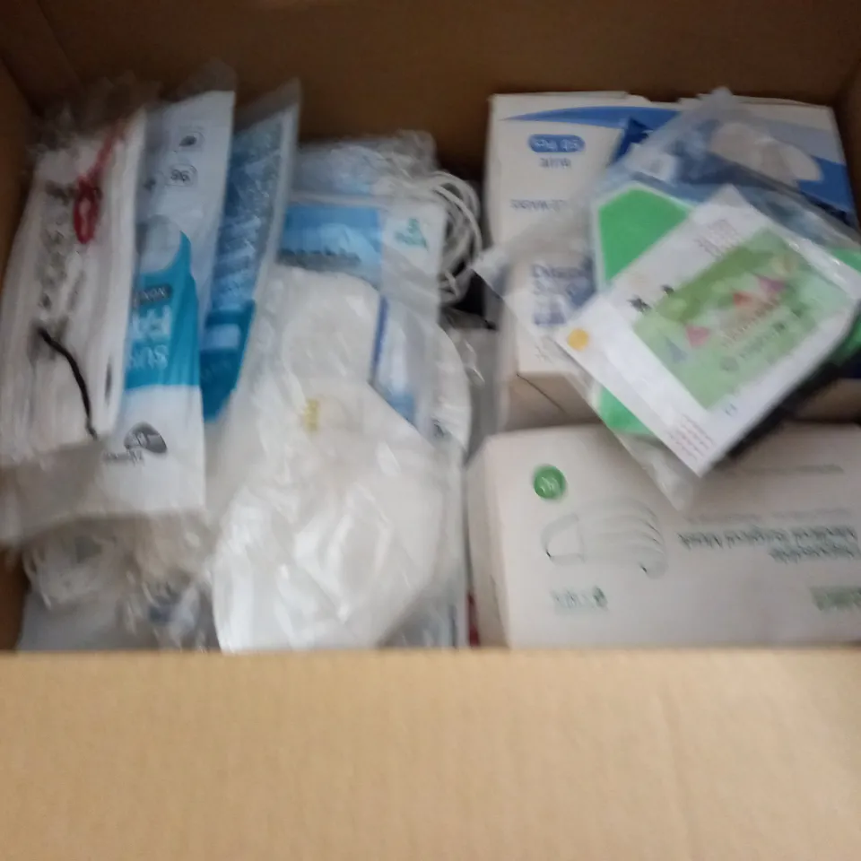 LOT OF ASSORTED FACE MASKS - BOX MEASURES 46X34X30CM