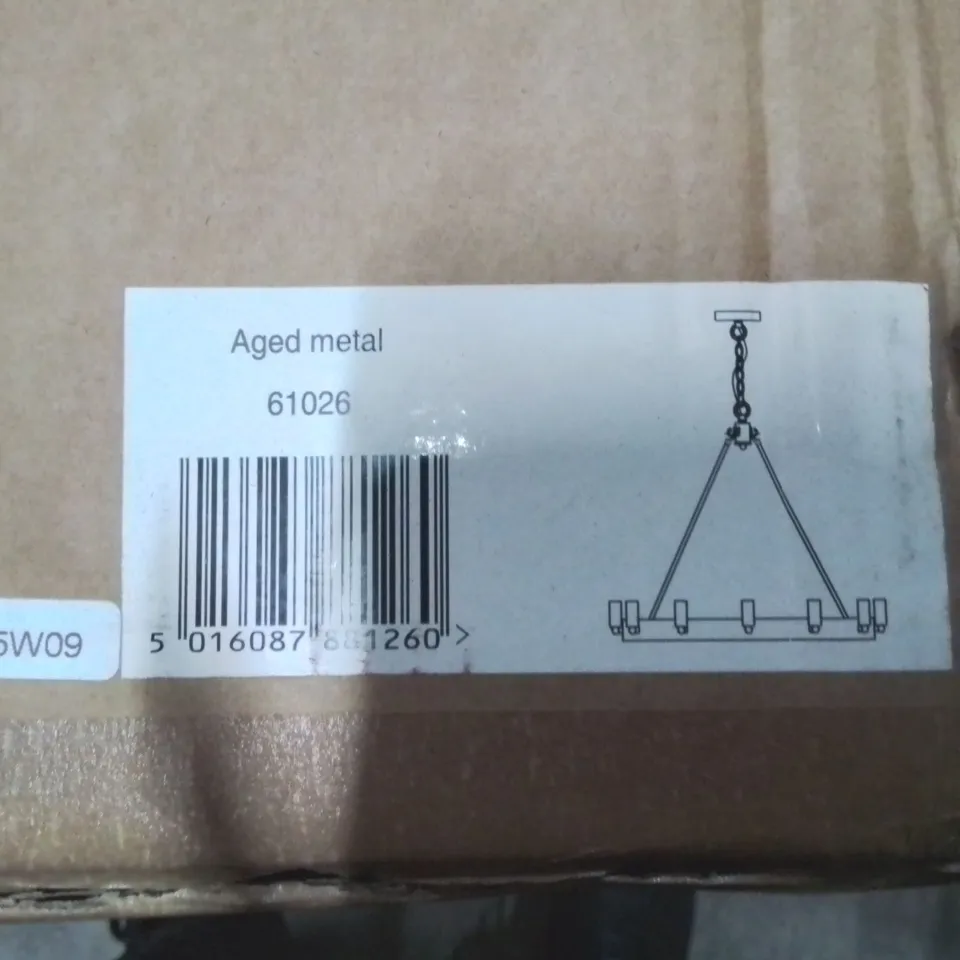 BOXED CEILING LIGHT AGED METAL 