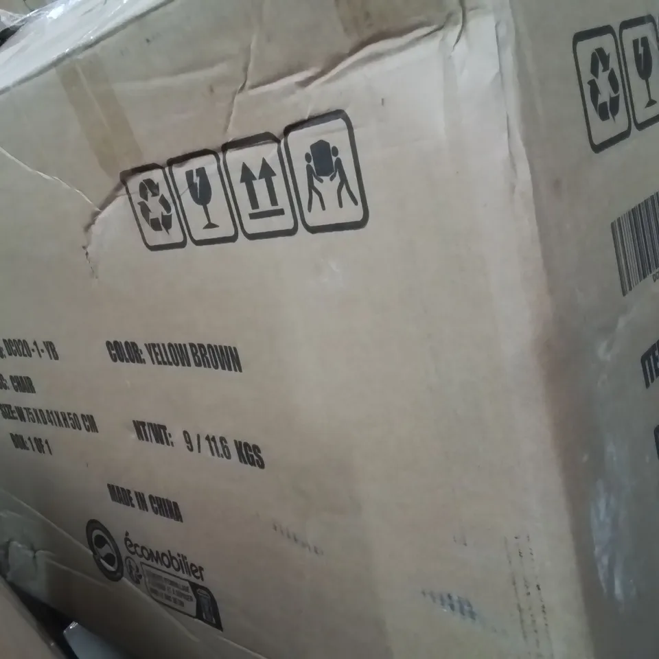 BOXED CHAIR YELLOW BROWN
