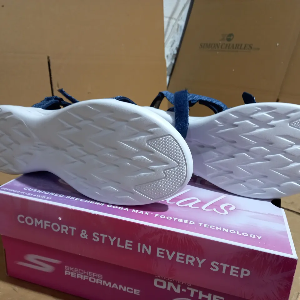 SKETCHERS ON THE GO SANDALS IN NAVY BLUE SIZE 7