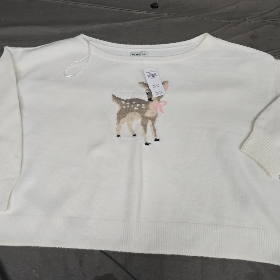 HOLLISTER WIDE LEGGED BABY DEER JUMPER - XL