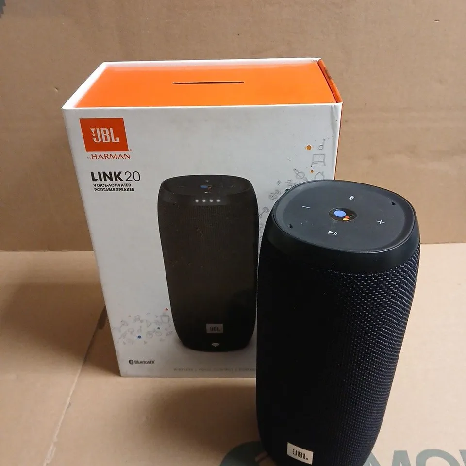 JBL LINK 20 VOICE-ACTIVATED PORTABLE SPEAKER IN BLACK 