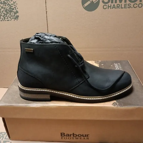 BOXED PAIR OF BARBOUR READHEAD SHOES IN BLACK - UK 8