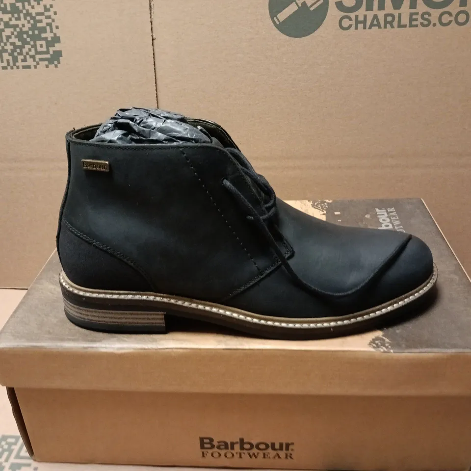 BOXED PAIR OF BARBOUR READHEAD SHOES IN BLACK - UK 8