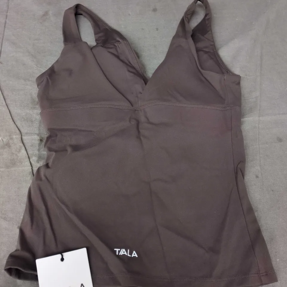 TALA DAYFLEX V-NECK VEST (LONGER LENGTH) – DEEP TAUPE, SIZE SMALL