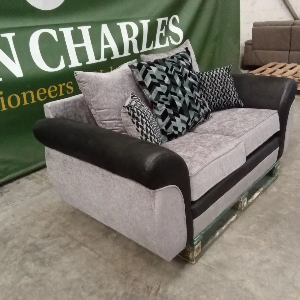 NARVA FABRIC/FAUX LEATHER 2 SEATER SOFA RRP £849