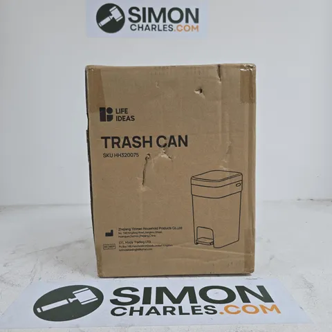 LIFE IDEAS WHITE/GREY TRASH CAN BOXED