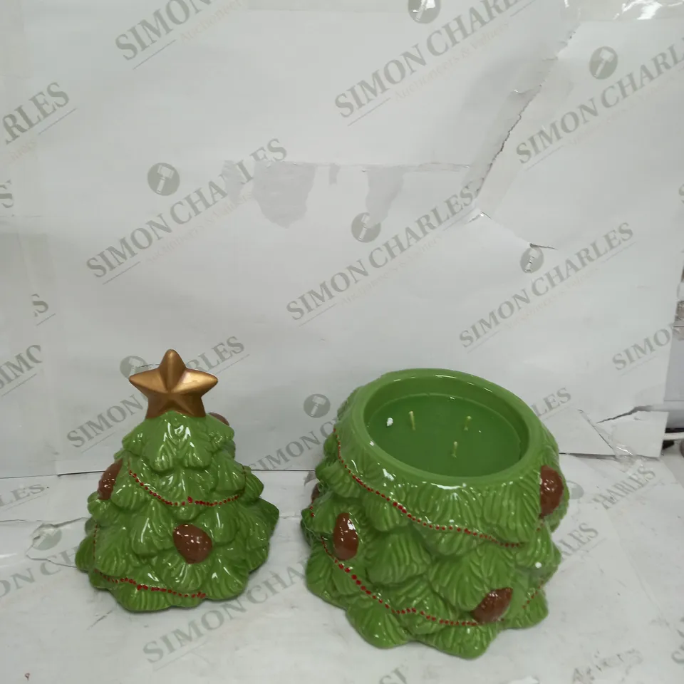 HOMEWORX BY HARRY SLATKIN 3 WICK FESTIVE CERAMIC TREE