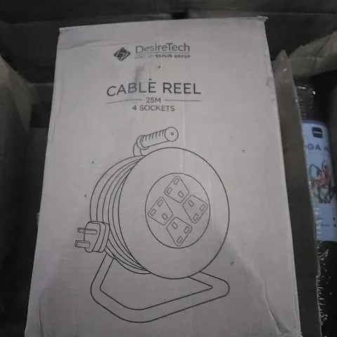 BOXED DESIRETECH 25M CABLE REEL WITH 4 SOCKETS 