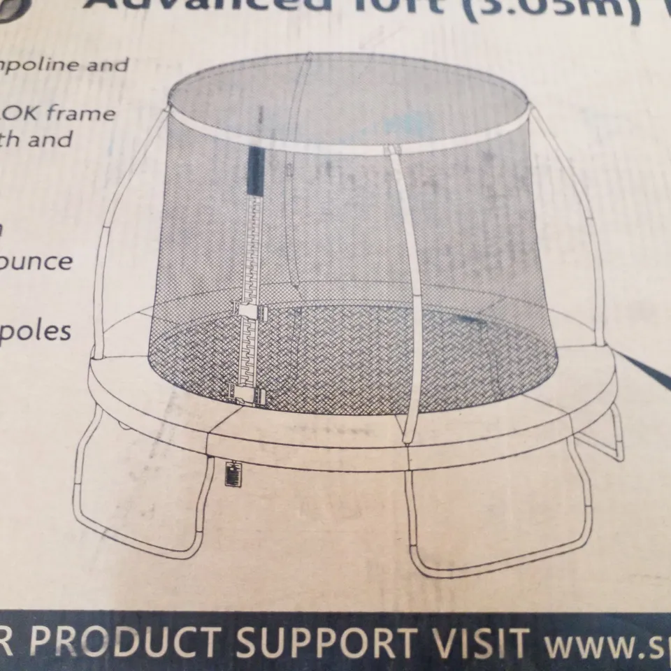 BOXED SPORTSPOWER 10FT TRAMPOLINE WITH EASI-STORE FOLDING ENCLOSURE (1 BOX) RRP £189.99