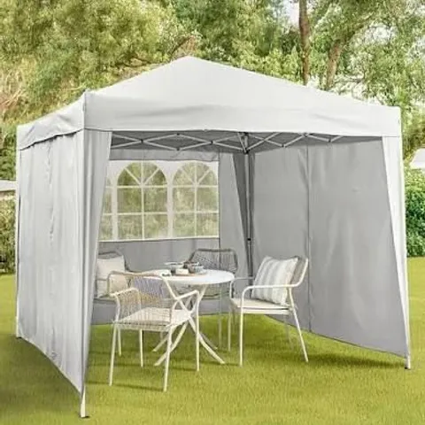 2.5 X 2.5M POP UP GAZEBO WITH 3-PIECE SIDE PANELS - COLLECTION ONLY