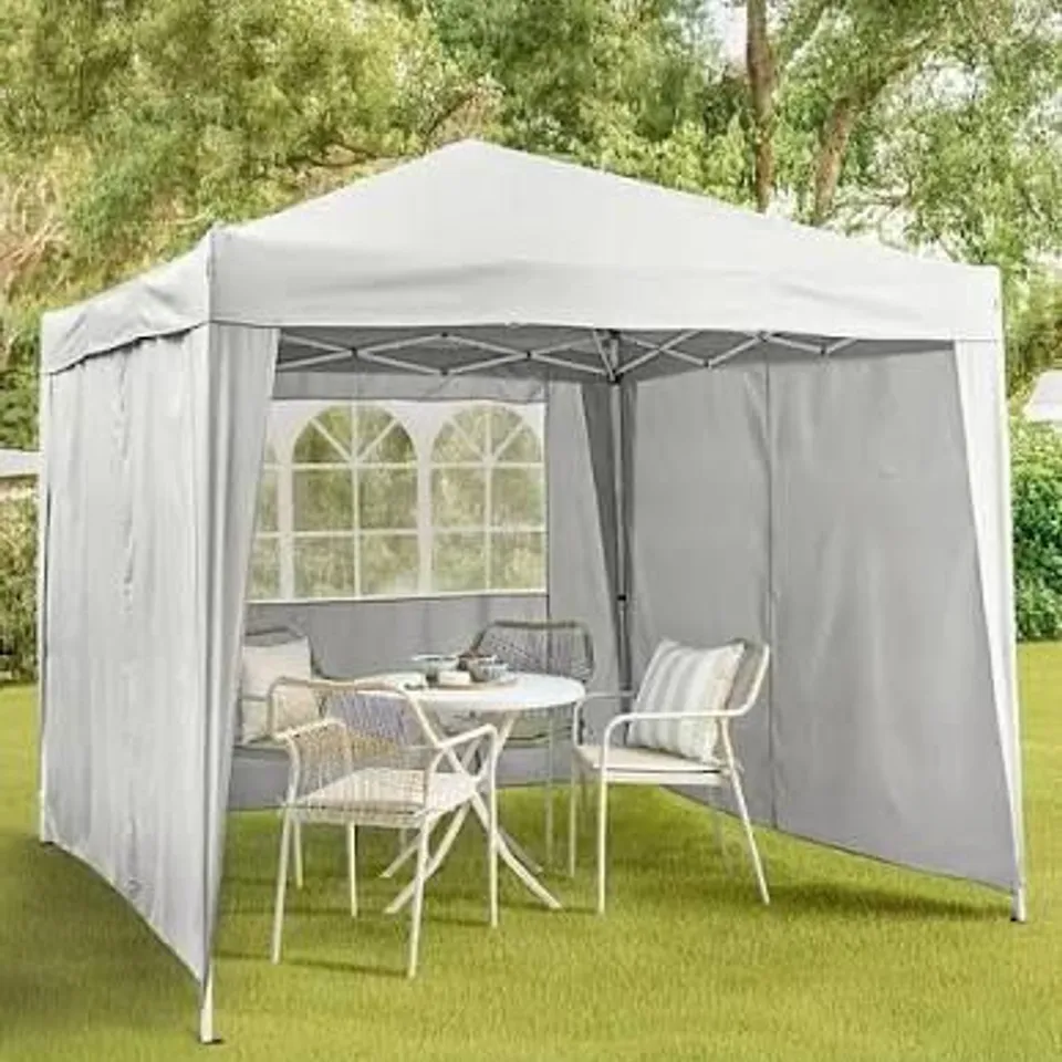 2.5 X 2.5M POP UP GAZEBO WITH 3-PIECE SIDE PANELS - COLLECTION ONLY