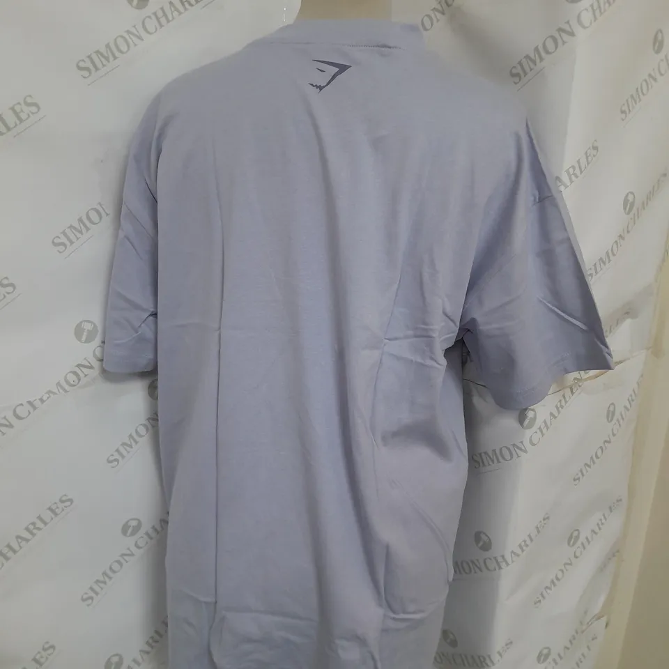 GYMSHARK LOVE HEARTS OVERSIZED T-SHIRT IN PURPLE SIZE S