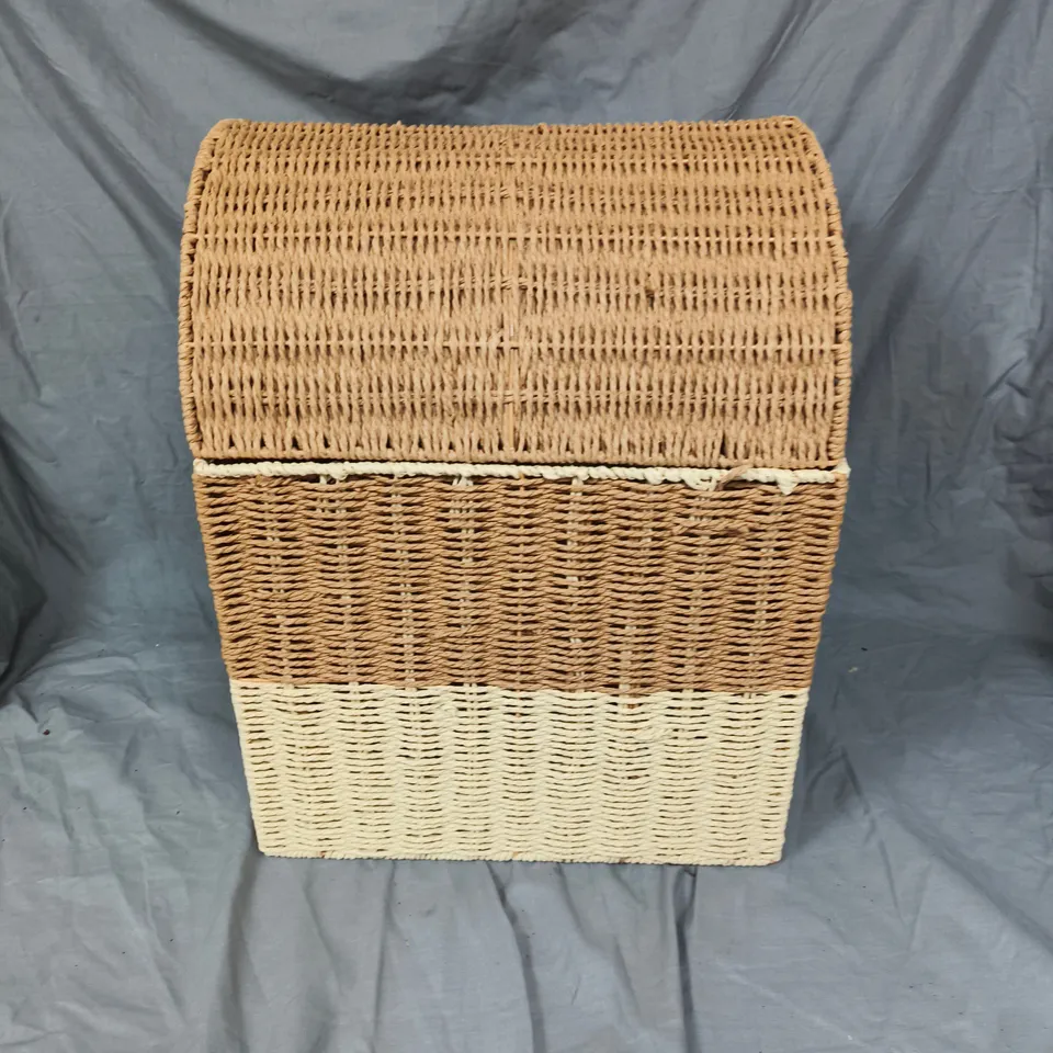 MEDIUM STORAGE CHEST IN TWO-TONE TAN