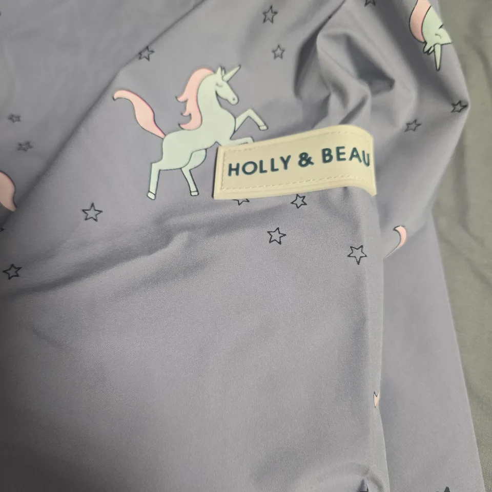 HOLLY & BEAU UNICORN COLOUR CHANGING RAINCOAT, AGE 5-6 – GREY WITH UNICORN PRINT