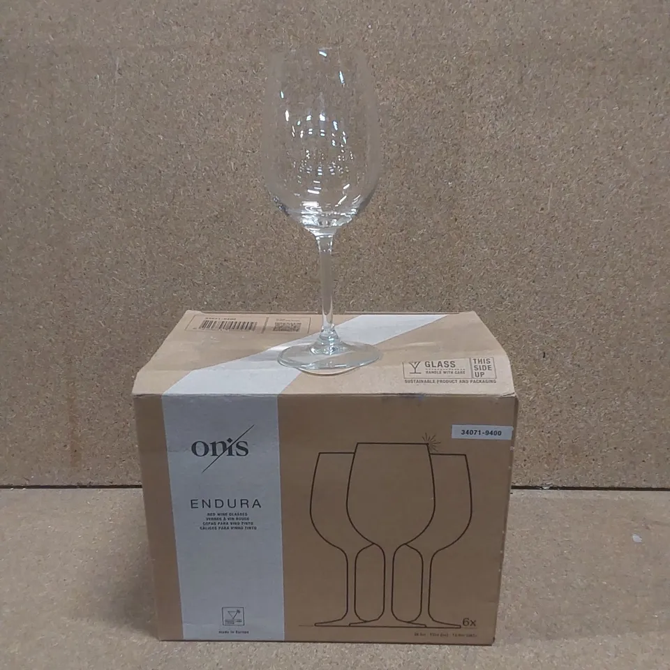 BOXED SET OF 5 ONIS ENDURA RED WINE GLASSES 