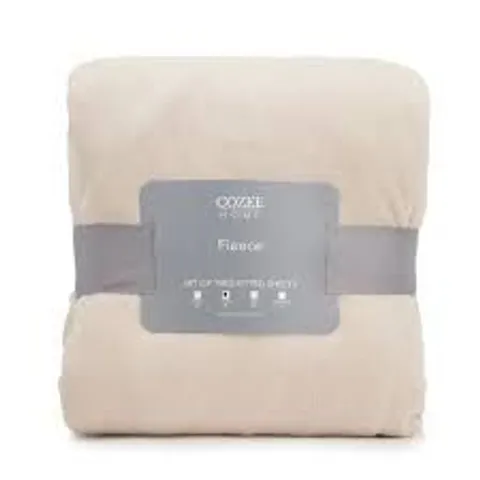 COZEE HOME SET OF TWO FLEECE DEEP FITTED SHEETS