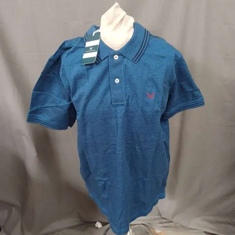 CREW CLOTHING COMPANY OXFORD POLO IN BLUE SIZE L