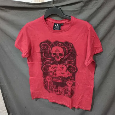 LA-MORT CLOTHING PINK SKULL GRAPHIC T-SHIRT – UK SIZE M