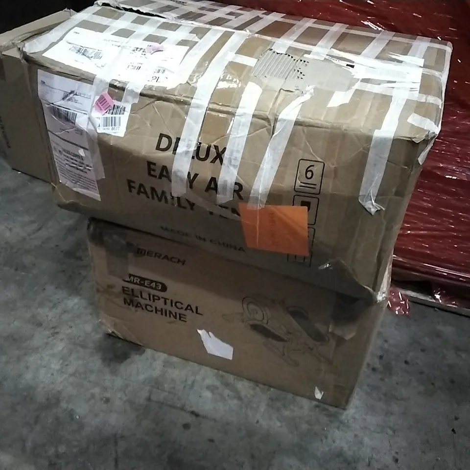 PALLET OF ASSORTED PRODUCTS AND HOUSEHOLD GOODS TO INCLUDE;INFLATABLE TENT,ELLIPTICAL MACHINE