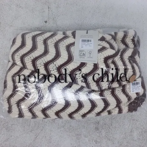 BAGGED NOBODY'S CHILD CROCHET KNIT MIDI DRESS IN MULTI STRIPE SIZE UK SMALL