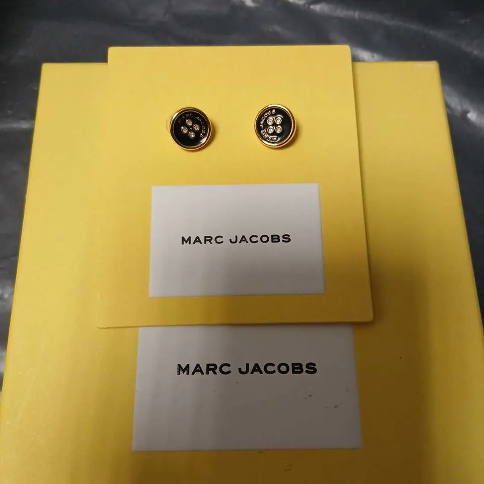 MARC JACOBS GOLD-TONE CRYSTAL BUTTON EARRINGS
