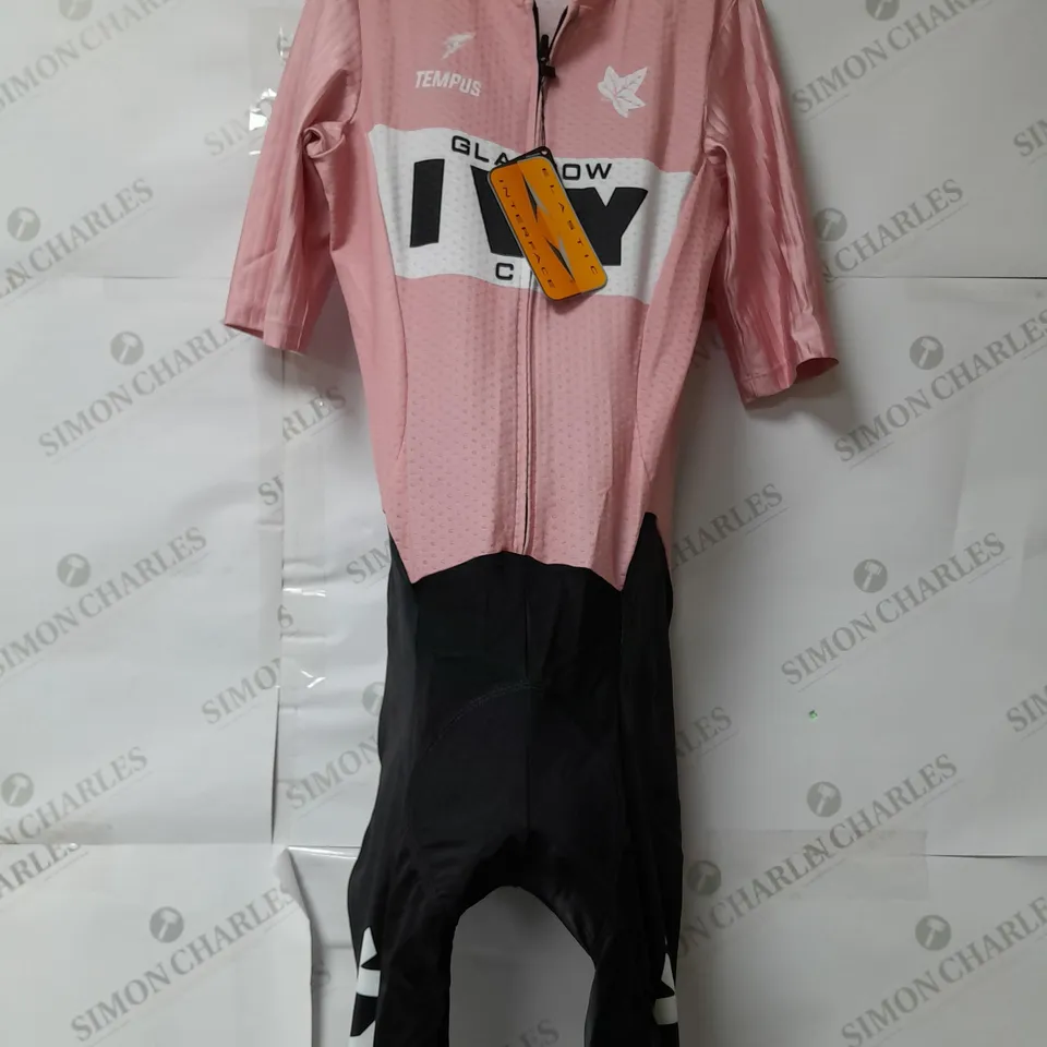 ELASTIC INTERFACE LADIES CYCLING BIB SHORTS PINK AND BLACK SIZE S
