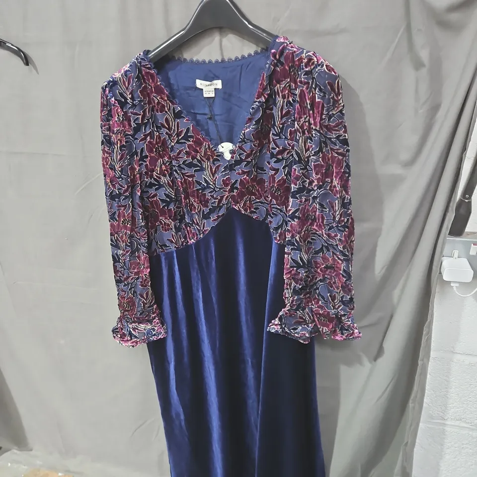 MONSOON WOMEN'S FLORAL VELVET MAXI DRESS - UK 20