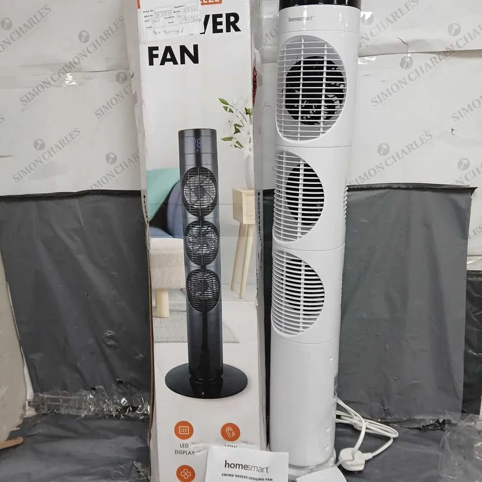 HOMESMART SWING BREEZE TOWER FAN IN WHITE