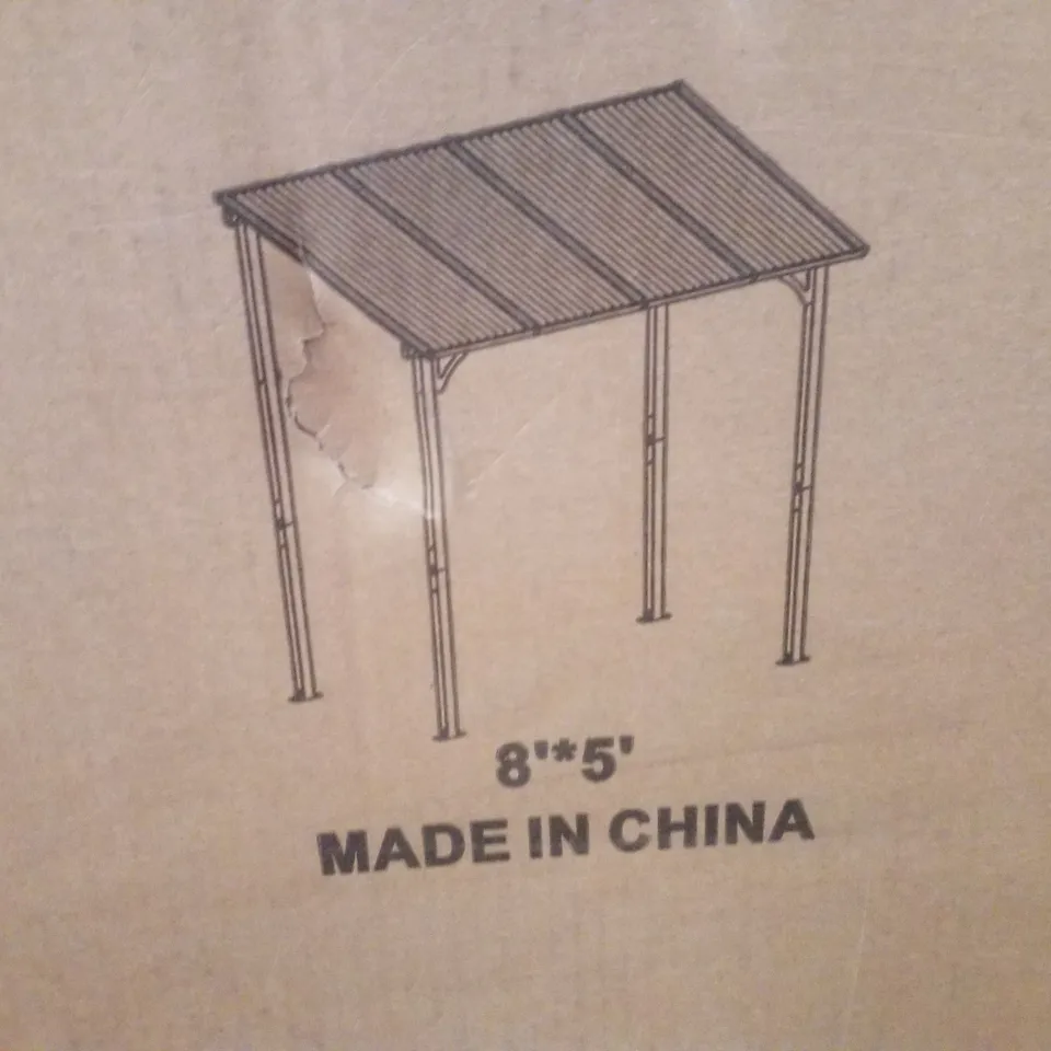 BOXED 8"× 5" ATTACHED PERGOLA - WHITE